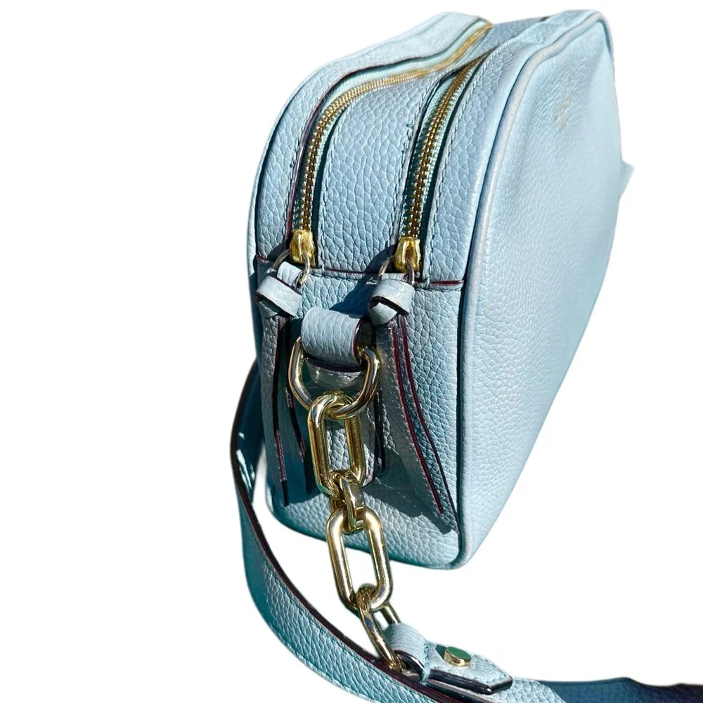 KATE SPADE Mulberry Street Darian Light Blue Pebbled Leather Zip Crossbody Chain - Picture 5 of 16